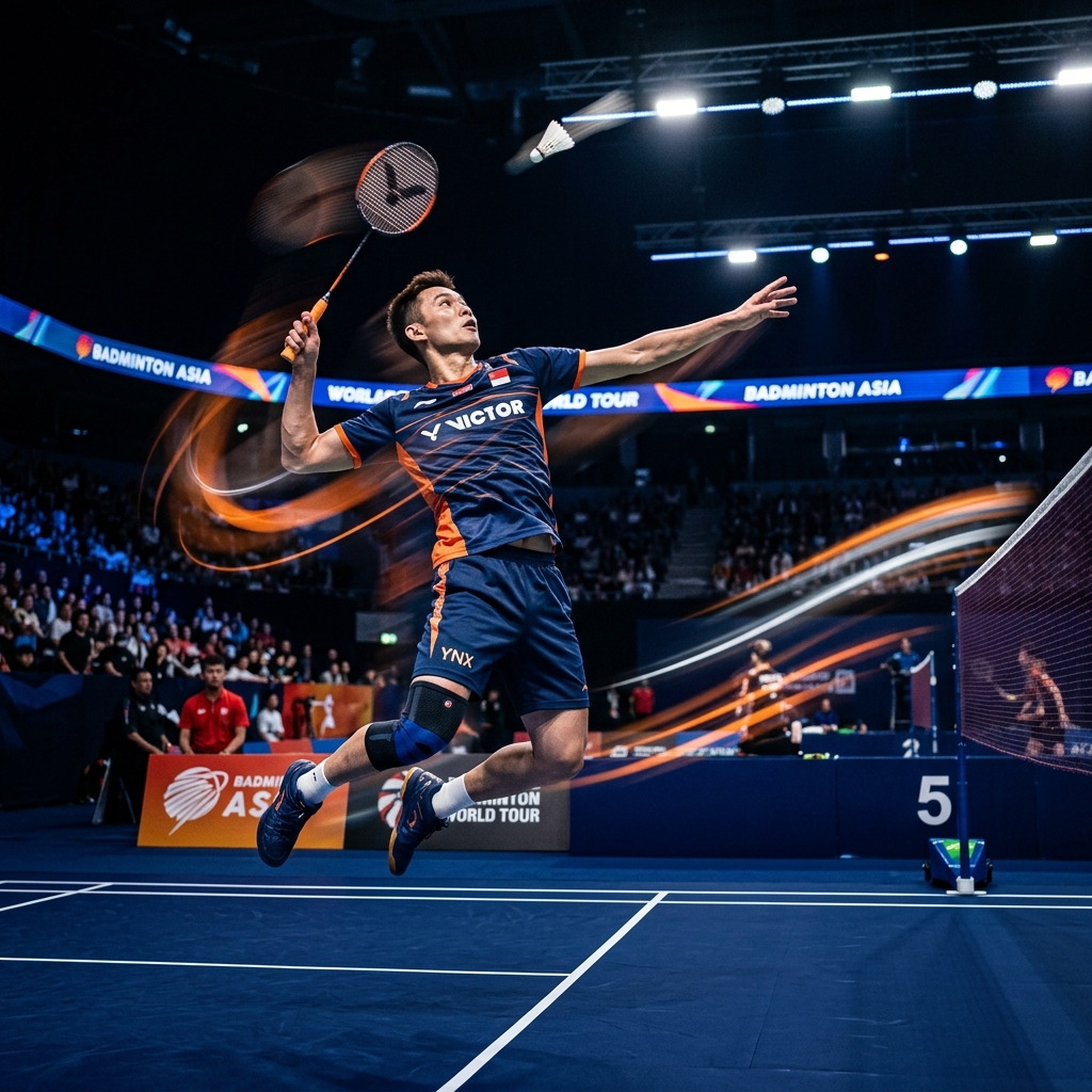 Badminton athlete in action at ARVA Academy